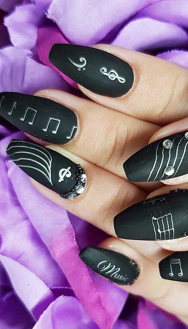 33 Black Nails Design Ideas. Different Acrylic ,Polish and Coffin Methods - Page 2 of 33 - Womens ideas 33 Black Nails Design Ideas. Different Acrylic ,Polish and Coffin Methods - Page 2 of 33 - Womens ideas