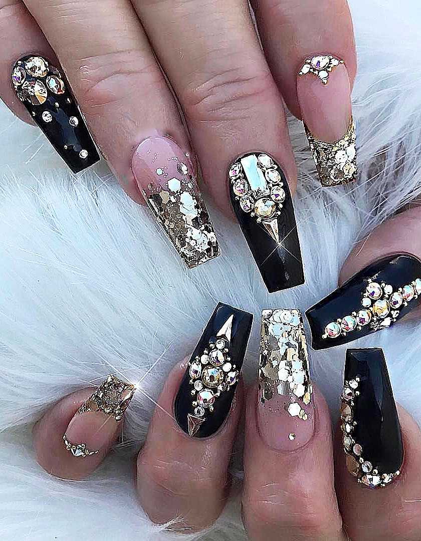 33 Black Nails Design Ideas Different Acrylic Polish And Coffin